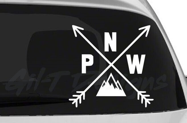 Pacific Northwest PNW Vinyl Decal Sticker, Off-Road, Hiking, Camping, Mountains