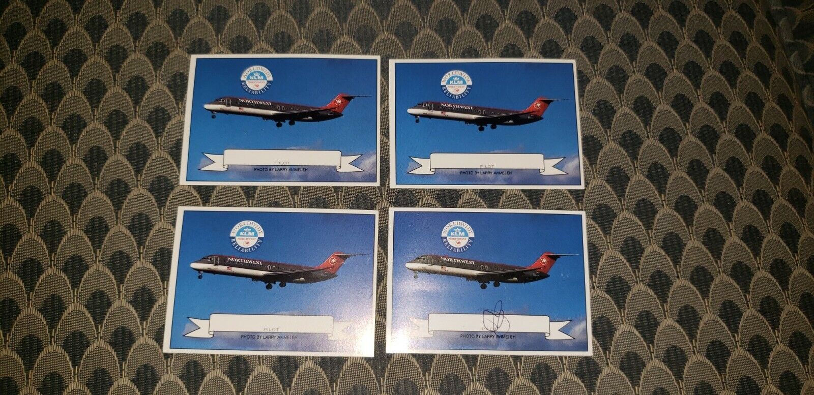 4 NORTHWEST AIRLINES MCDONNELL-DOUGLAS DC-9-30 PILOT CARD COLLECTOR CARD 6/92 