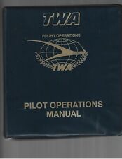 Vintage TWA Pilot Operations Manual Blue 7-Ring Binder Gold & Blue TWA Logo picture