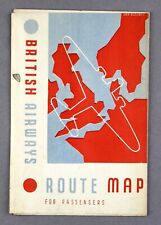 BRITISH AIRWAYS ROUTE MAPS JULY 1938 PREWAR PARIS HAMBURG COPENHAGEN STOCKHOLM picture
