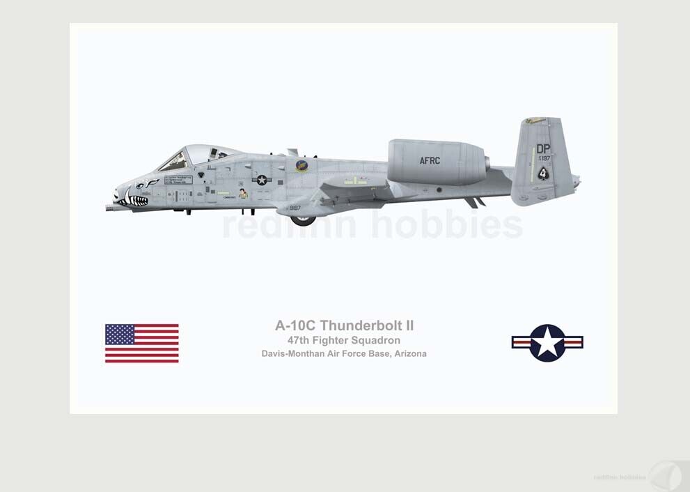 Warhead Illustrated A-10C Thunderbolt II 47th FS Ondine  Aircraft Print