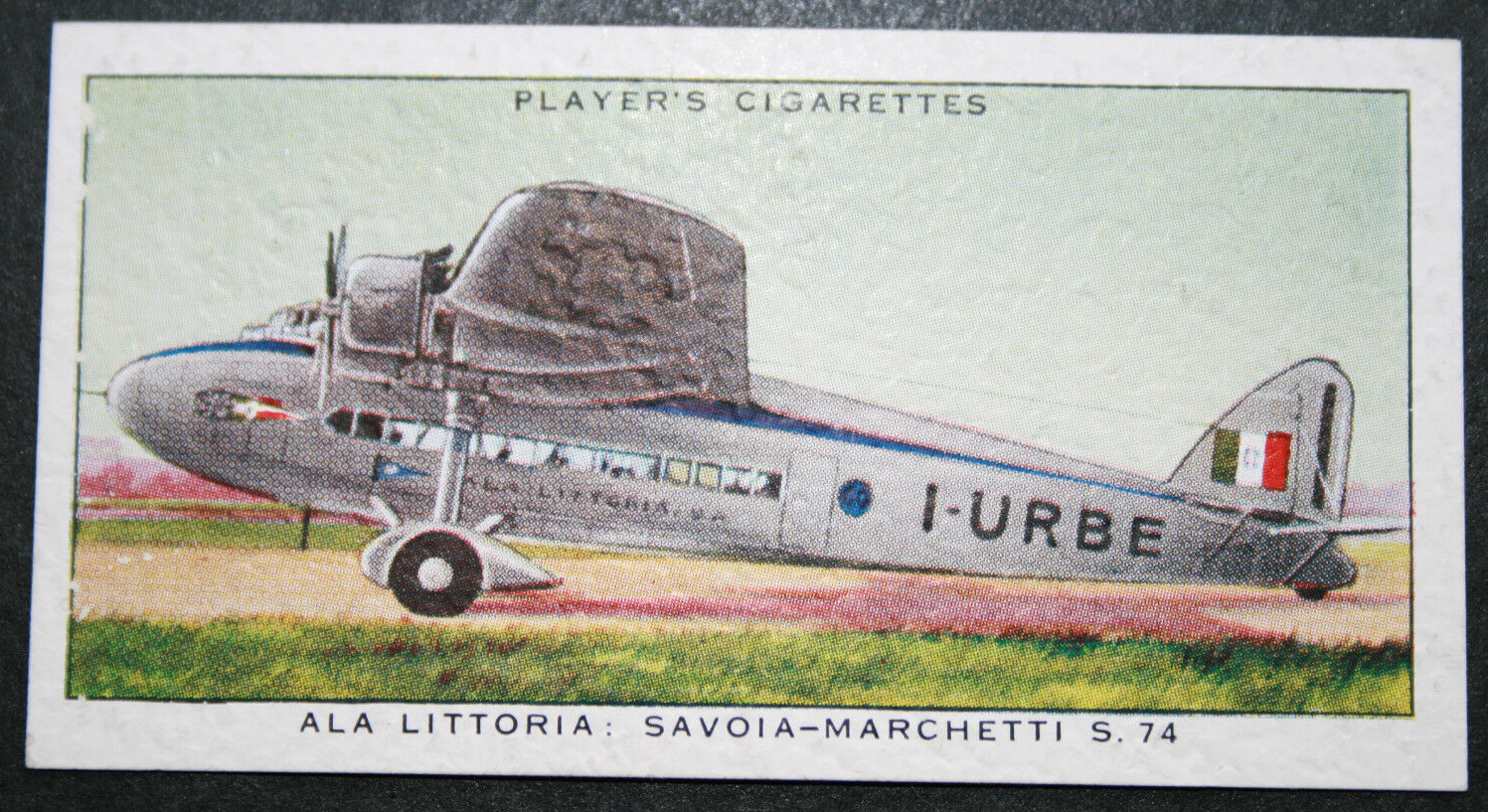 SAVOIA MARCHETTI S74  Ala Littoria  Vintage 1930's Aviation Card  MB23MS