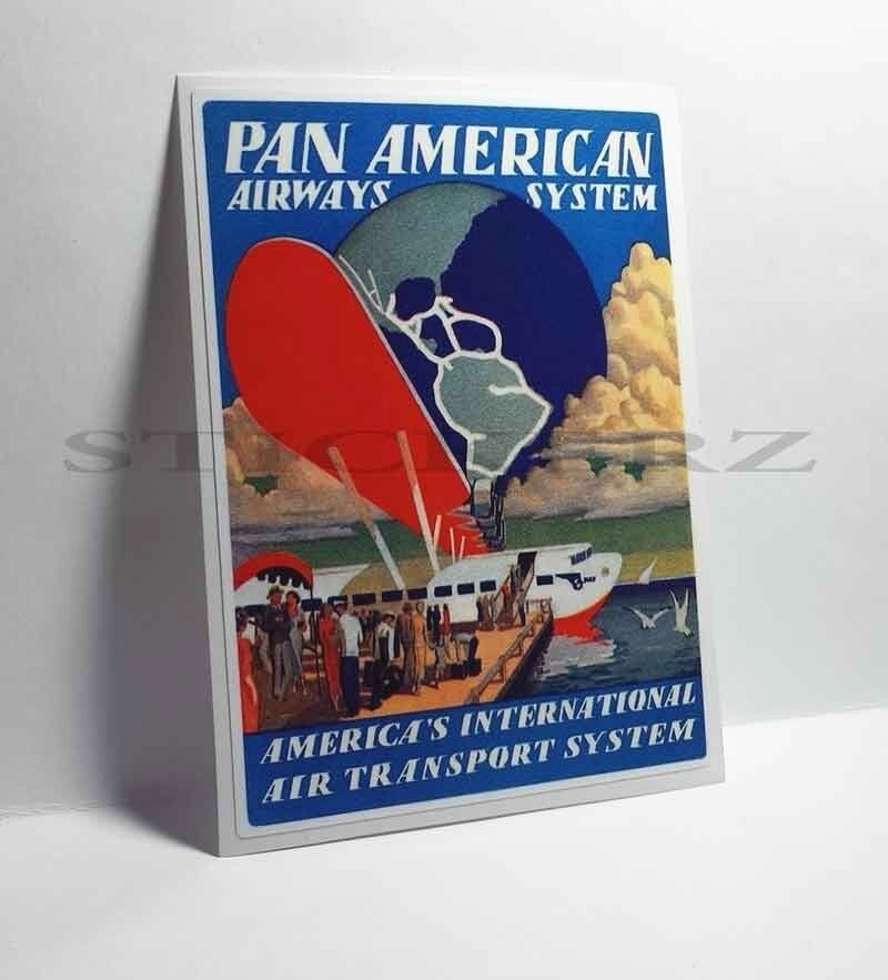 PAN AMERICAN Airways Vintage Style Travel Decal / Vinyl Sticker, Luggage Label