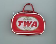 Twa Mini Doll Size Suitcase Vtg Airlines Travel World Trans Red Flight Zipper picture