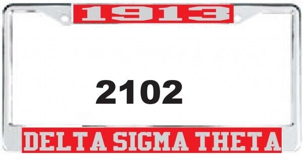 Delta Sigma Theta Sorority  License Plate Frame Silver Divine 9 Frame #10
