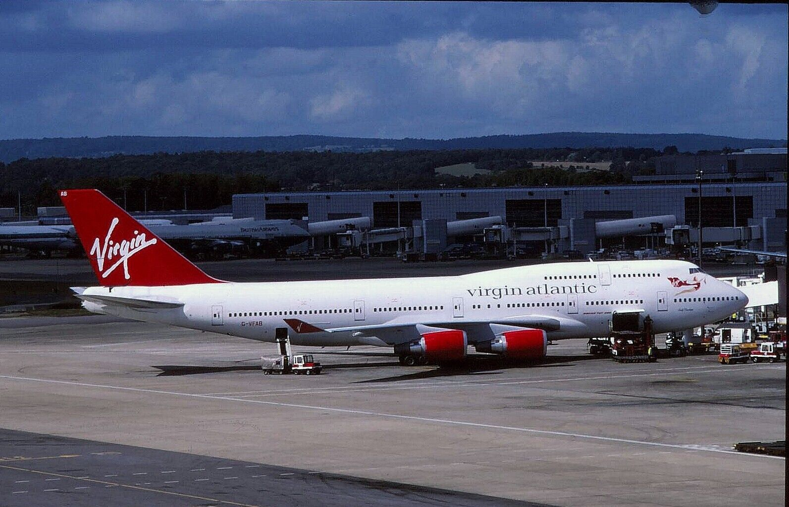 Original colour slide Boeing 747-400 G-VFAB of Virgin Atlantic