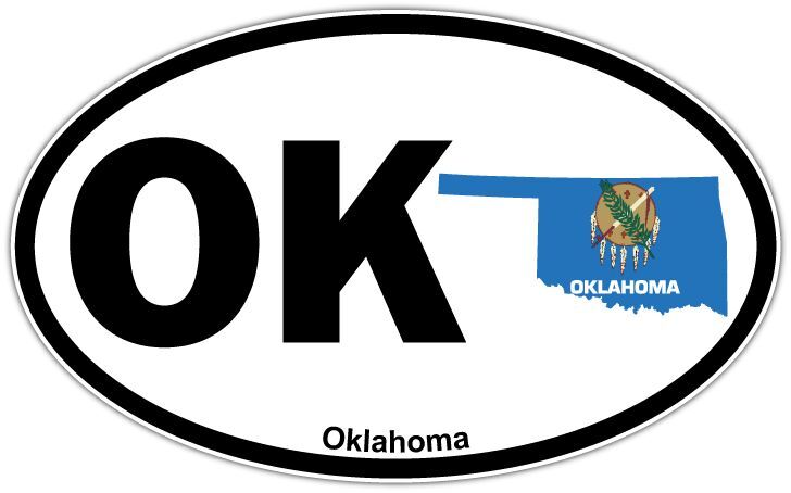 Oklahoma US State USA America Oval Car Bumper Window Sticker Decal 6\