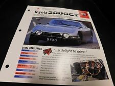 1967-1970 Toyota 2000GT Spec Sheet Brochure Photo Poster 1968 1969 picture