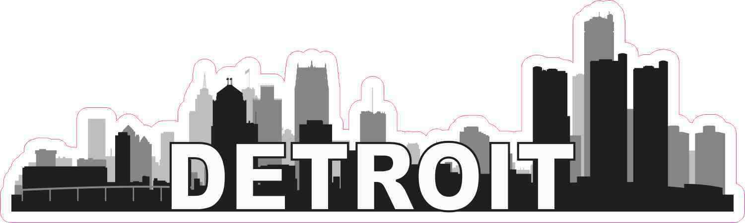 10x3 Detroit Skyline Sticker Travel City Car Bumper Window Decal Stickers