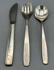 United Airlines Silverware Cutlery 3 Piece Set International Silver Co Vintage picture