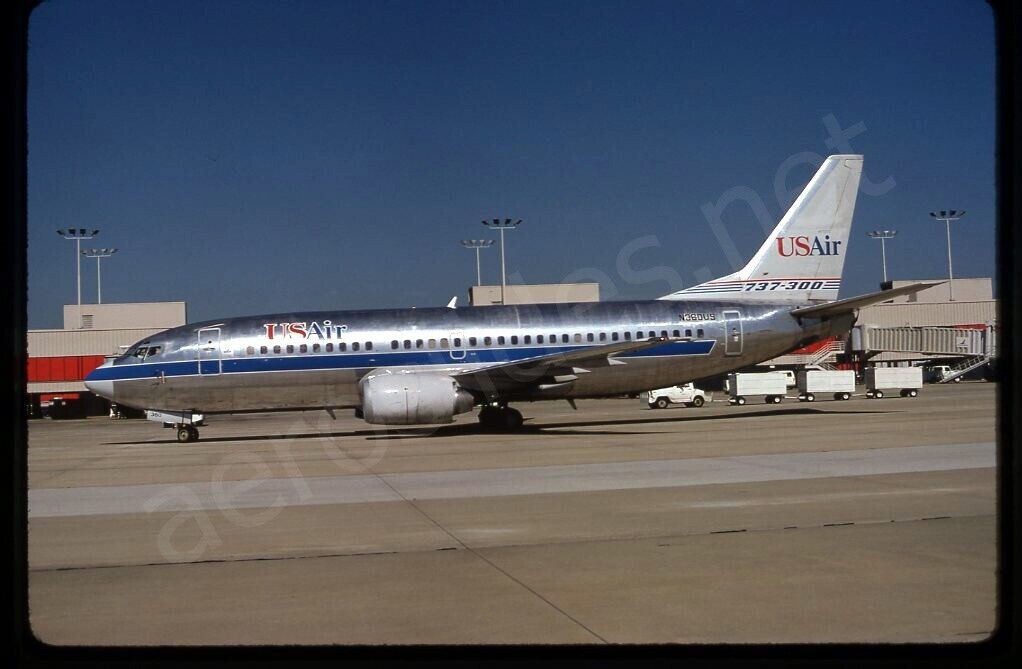 US Air Boeing 737-300 N360US Aug 89 Kodachrome Slide/Dia A16