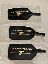 3- Trump Shuttle Leather Luggage Baggage Tag NEW Vintage Original 91-93 picture