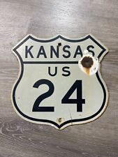 Vintage Kansas US 24 Highway Sign, Retired picture