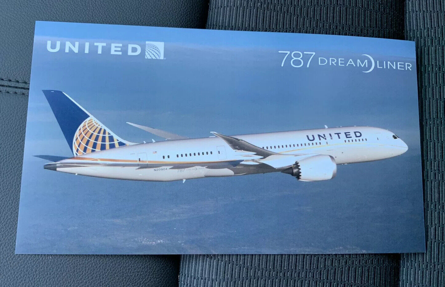 United Airlines Boeing 787 Welcome Aboard Card