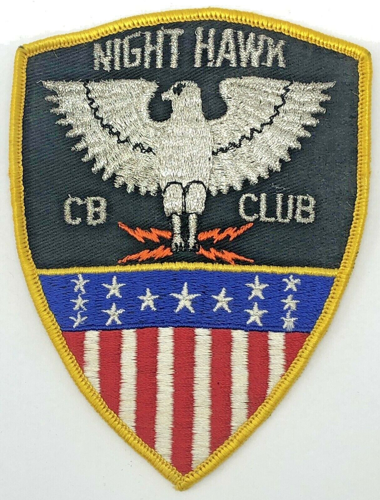 Night Hawk CB Radio Club Vintage Embroidered Patch Eagle