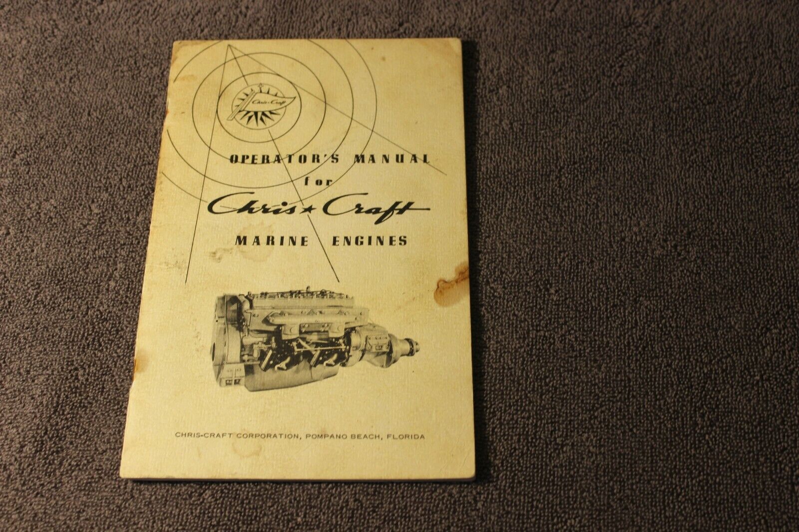 C. 1957 Chris Craft Marine Engines boat operator\'s manual