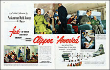 1949 Pan American Airways Clipper America Double-Decker vintage art print ad LA9 picture