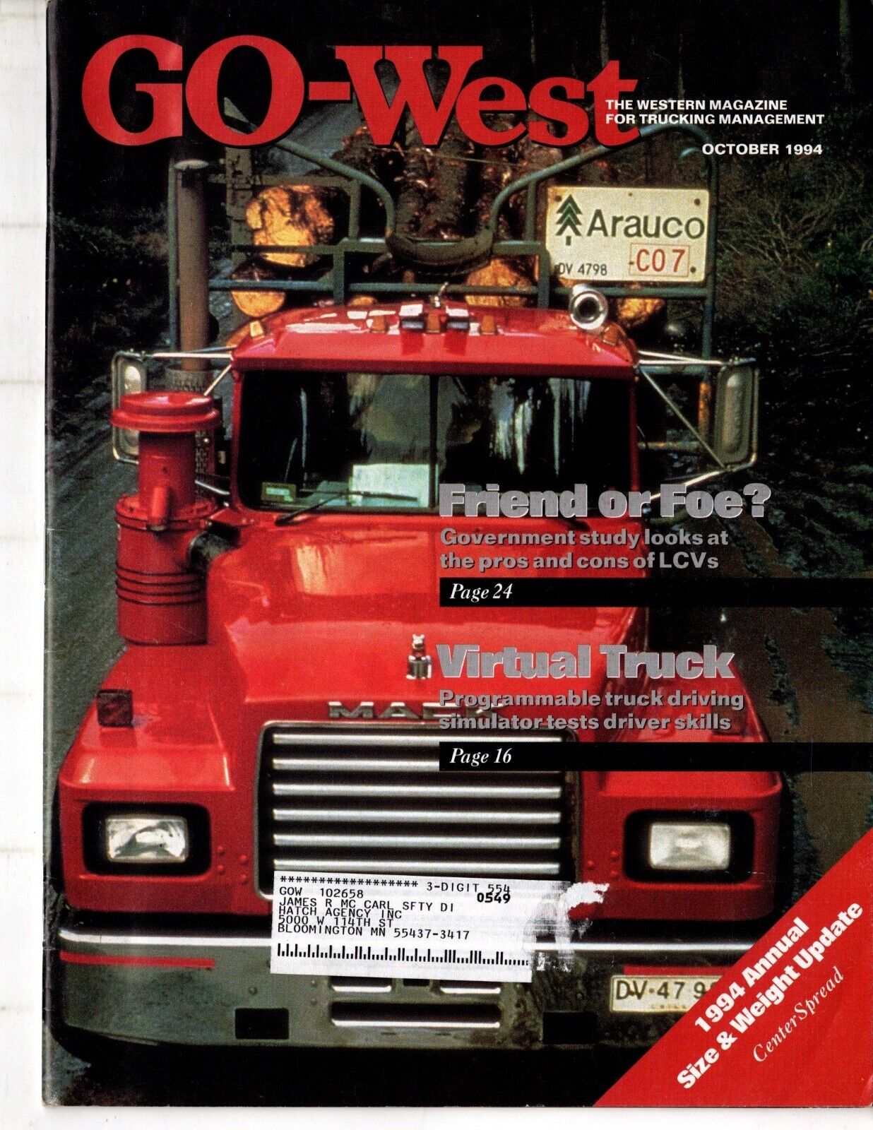 Go West,Oct 97. Peterbilt,Logging,Kenworth,Freightliner