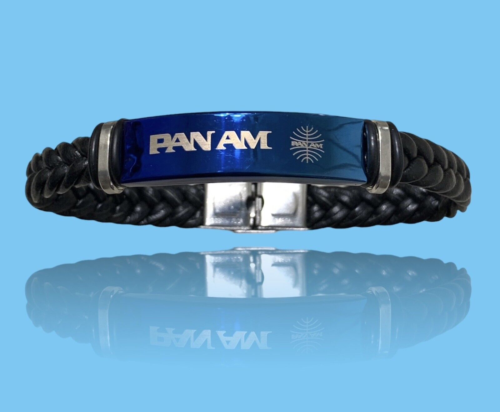 SALE Beautiful￼ Pan Am Bracelet￼ Logo PanAm Airlines￼ 8.5 Inch￼￼ stainless steel