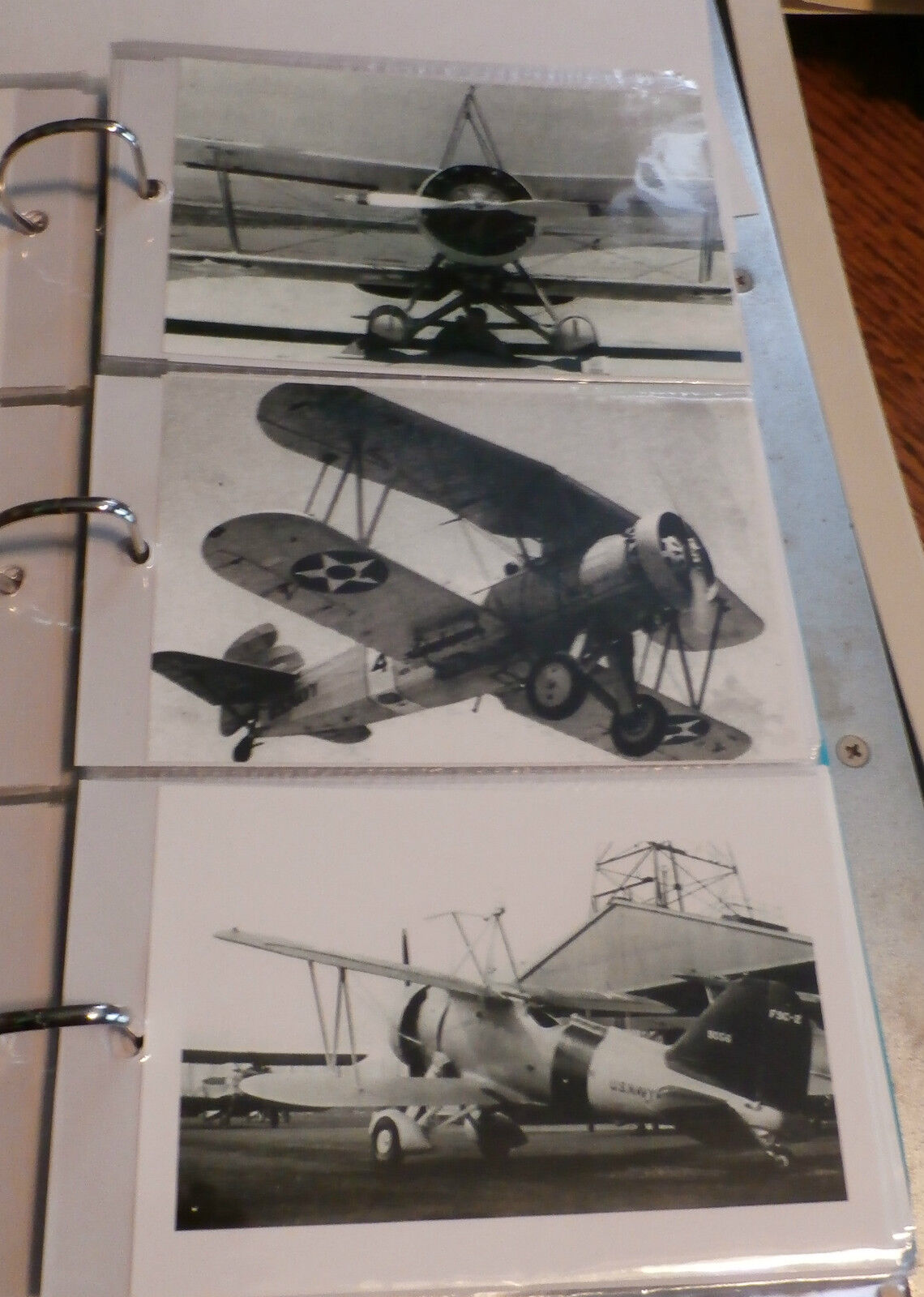 WWII U.S. NAVY CURTISS & U.S.S. AKRON BIPLANES: 3 B&W 4X6 PHOTOGRAPHS SET #83 