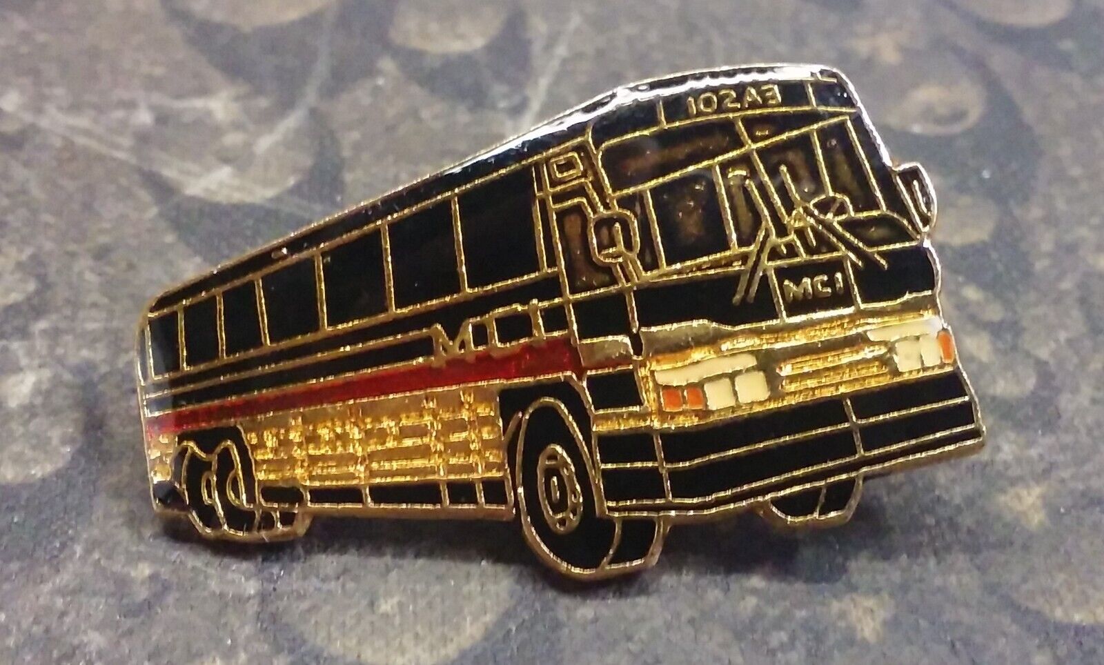 Motor Coach Industries MCI bus vintage tie tack pin badge Model 102 A3