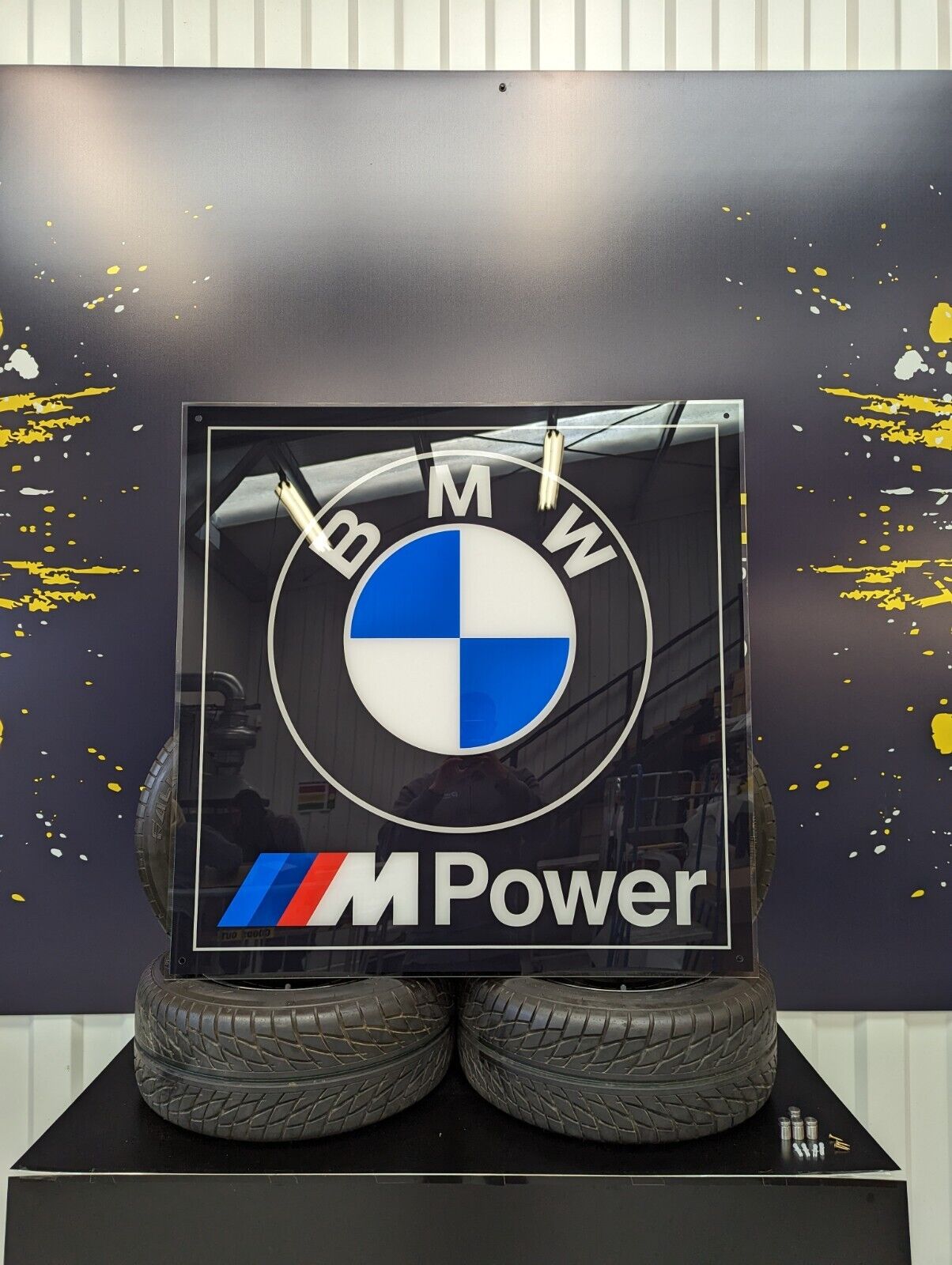 BMW M POWER logo LARGE wall hanging acrylic sign for garage mancave E36FD