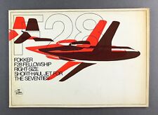 FOKKER F28 MANUFACTURERS SALES BROCHURE SEAT MAPS CUTAWAY 1969 picture