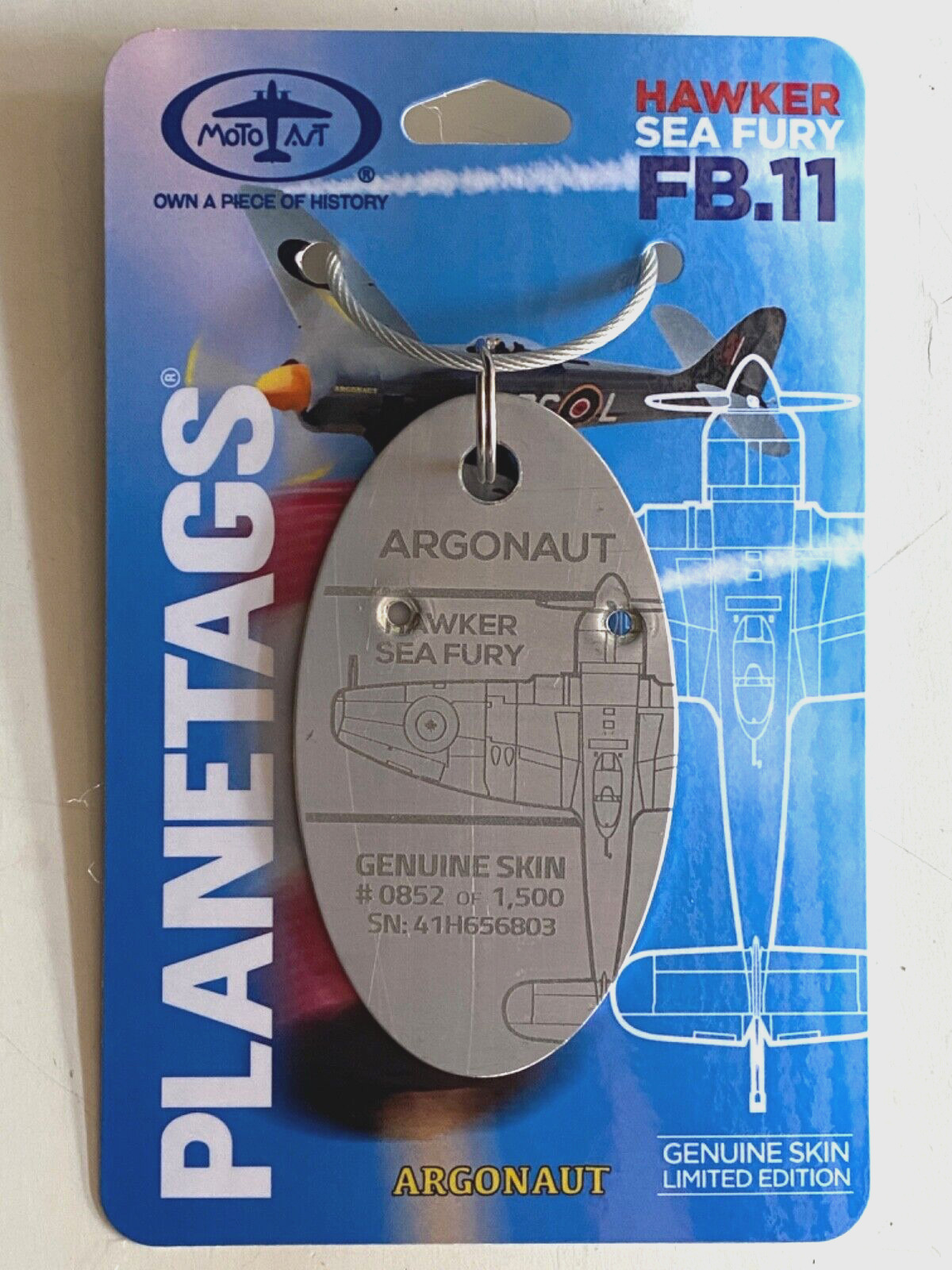 Planetags Hawker Sea Fury FB.11 Argonaut plane tag