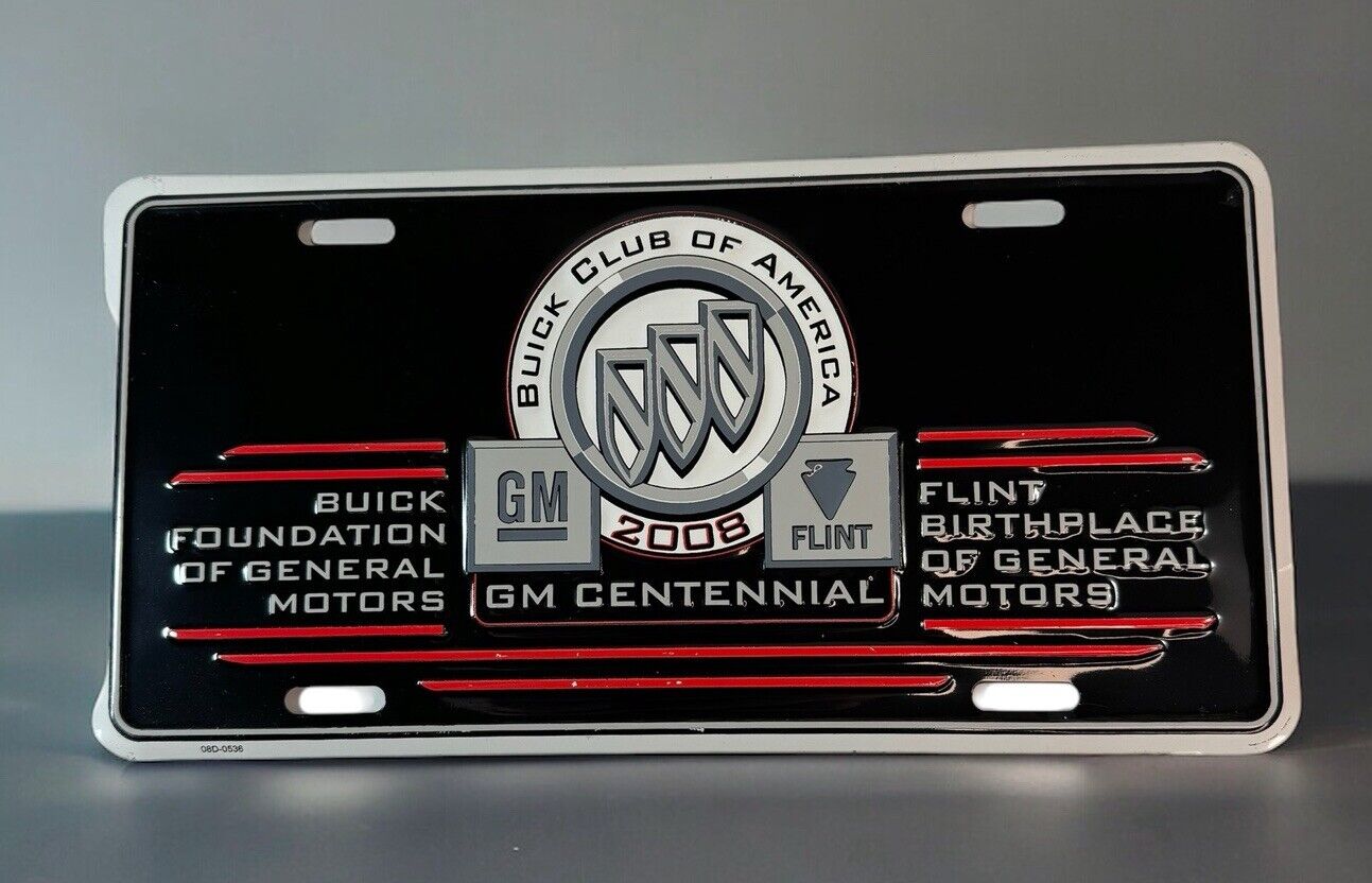 Buick Club Of America GM 100th Anniversar Centennial License Plate Flint MI 2008