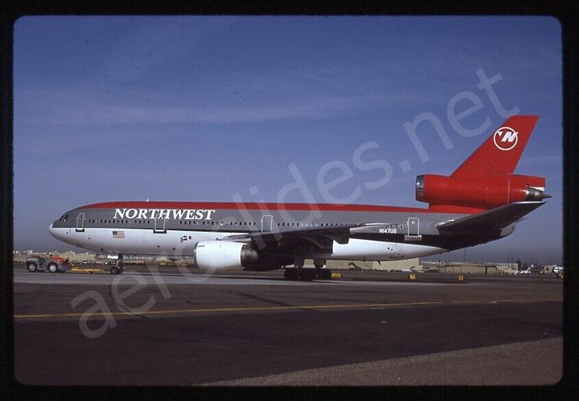 Northwest McDonnell Douglas DC-10-40 N147US Mar 92 Kodachrome Slide/Dia A1