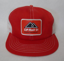 CP Rail Rogers Pass Project Red White Mesh Snapback Trucker Cap/Hat 1980's Rare picture