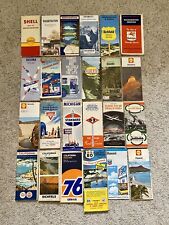 Vintage lot of 24 Used City, States Gas Station ￼Rd. maps 1940’s-1970’s picture