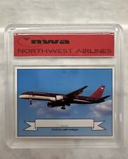 NORTHWEST AIRLINES PILOT TRADING CARD 1990s BOEING 757 RARE HARD CASE MINT picture