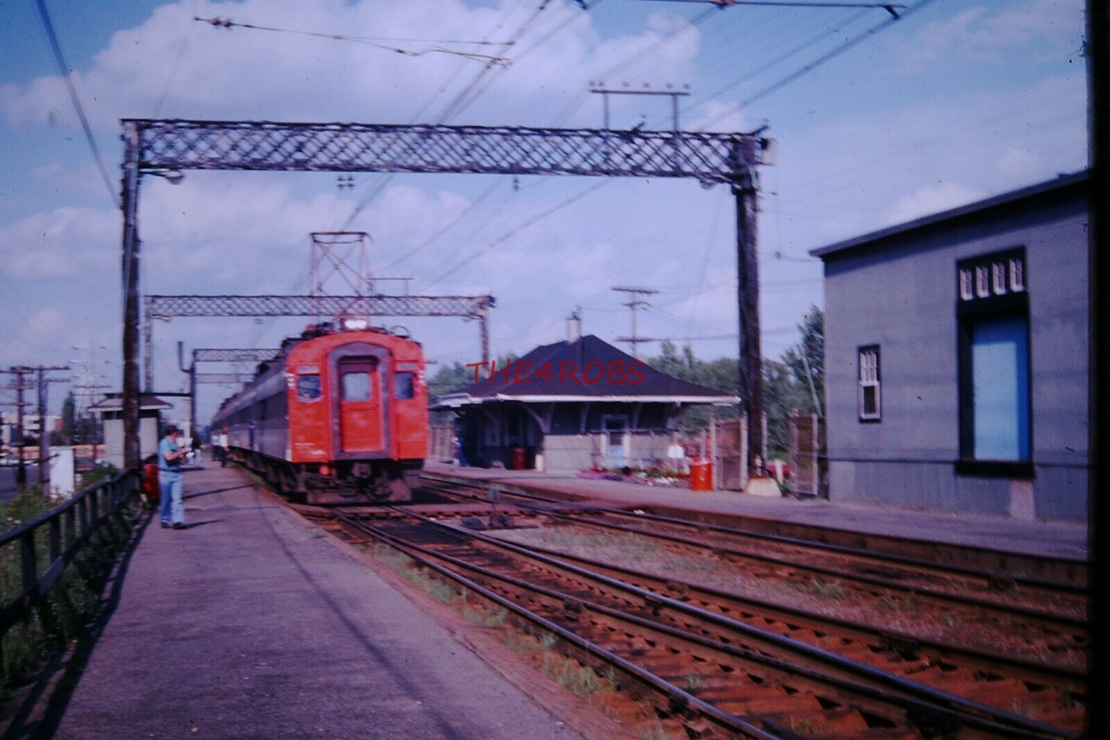 Original 1977 Canadian National Passenger Train Val Royal Station QC Slide 6685
