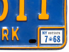 1968 New York Registration, License Plate Sticker, YOM, NY, Tag, DMV picture