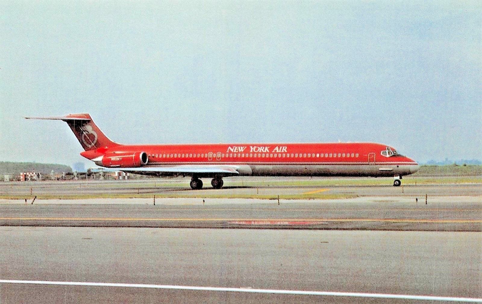 NEW YORK AIR McDonnell Douglas MD-80 Airplane Postcard