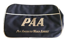 Vintage PAA Pan Am American World Airways Airline Carry On Flight Zipper Bag I8 picture