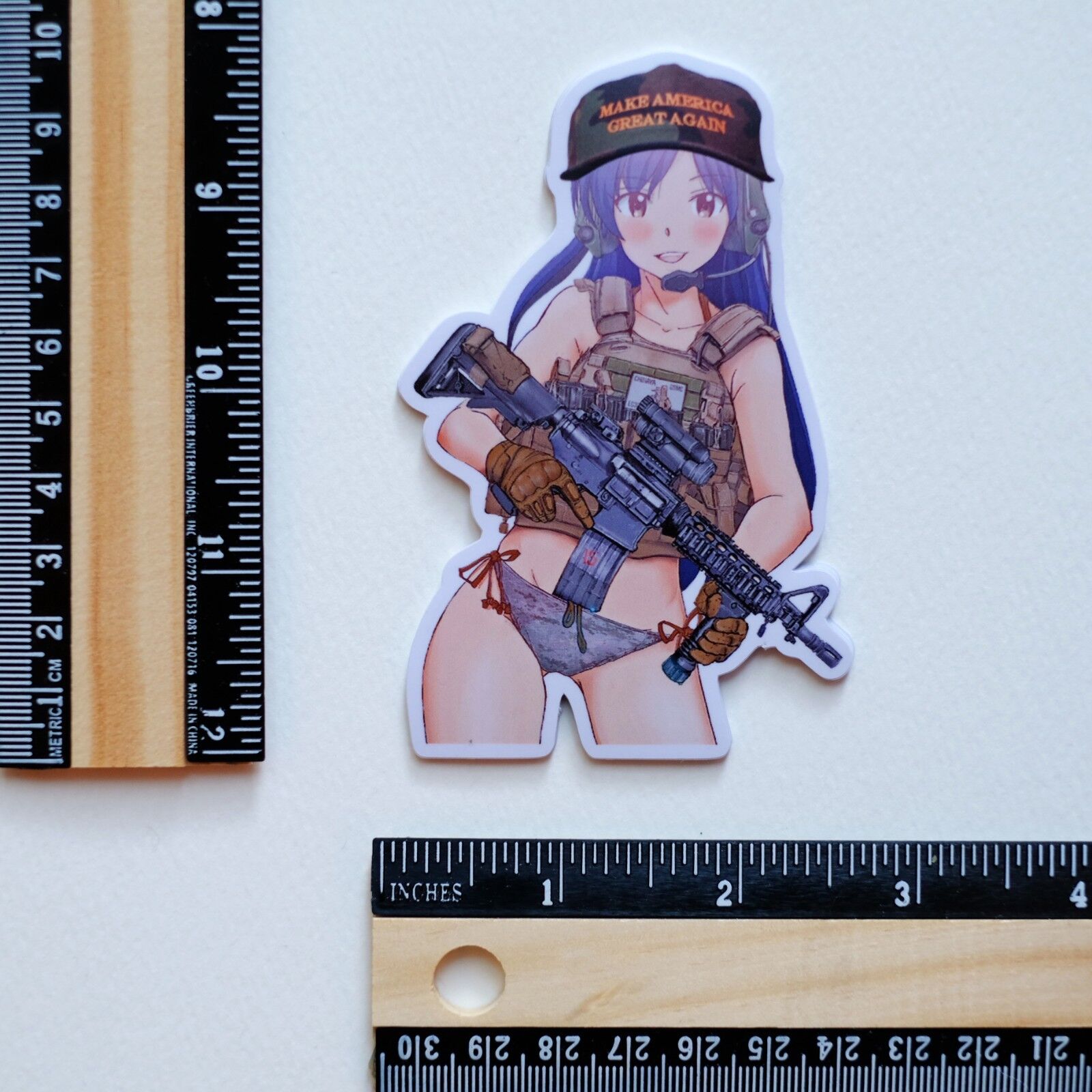 Trump Girl Soldier Japan JDM Manga Make America Great Again Decal Sticker #3104