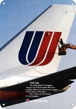 1985 UNITED AIRLINES Jet Tail - Tall Tale - DECORATIVE REPLICA METAL SIGN  picture