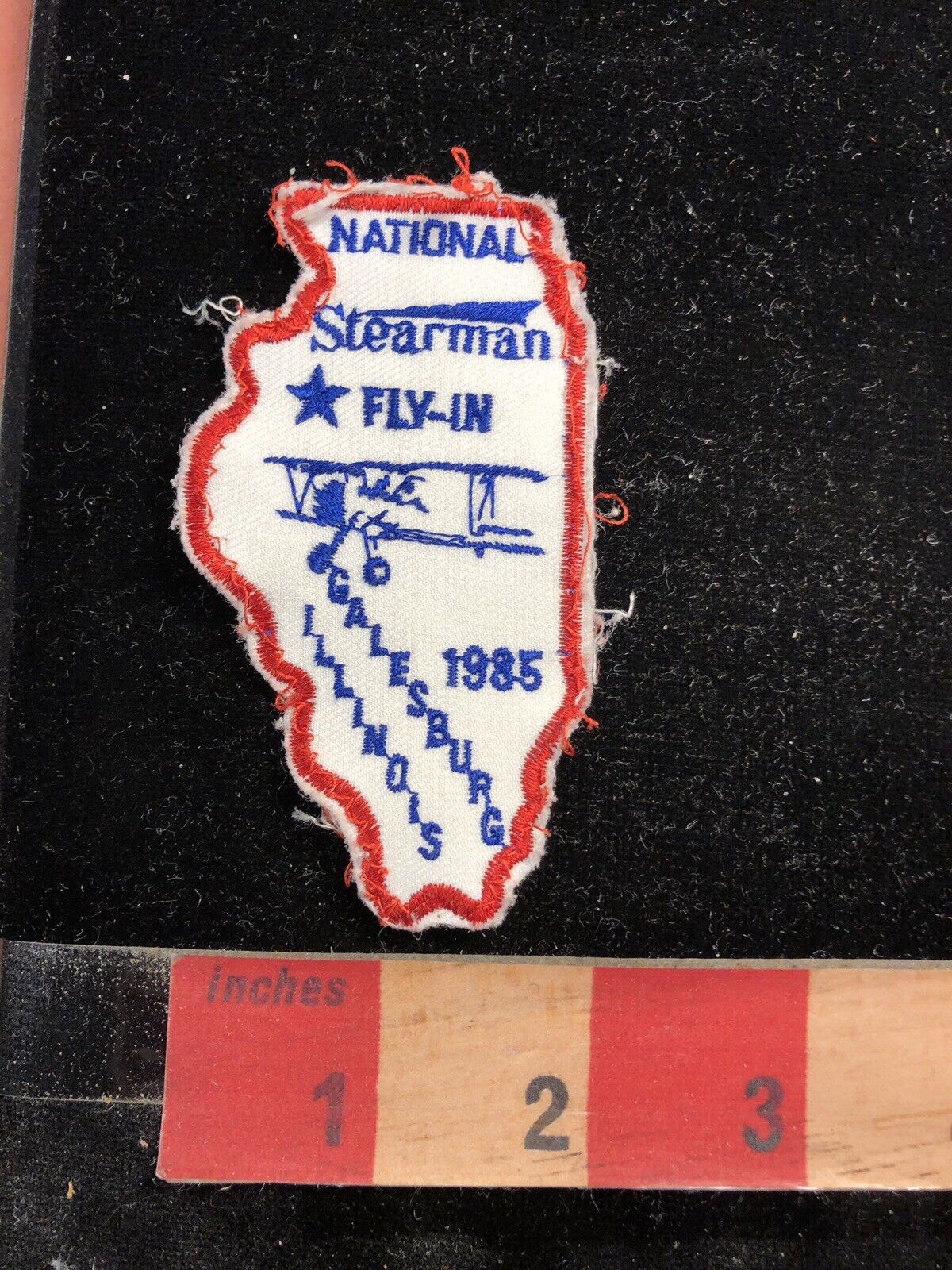 Vintage NATIONAL STEARMAN FLY-IN Airplane Patch - Galesburg Illinois 96B7