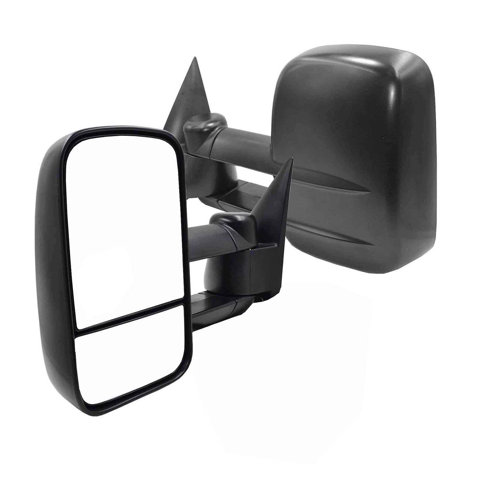 AERDM New Pair Towing Mirrors Manual Operated Textured Black Telescoping Trai...