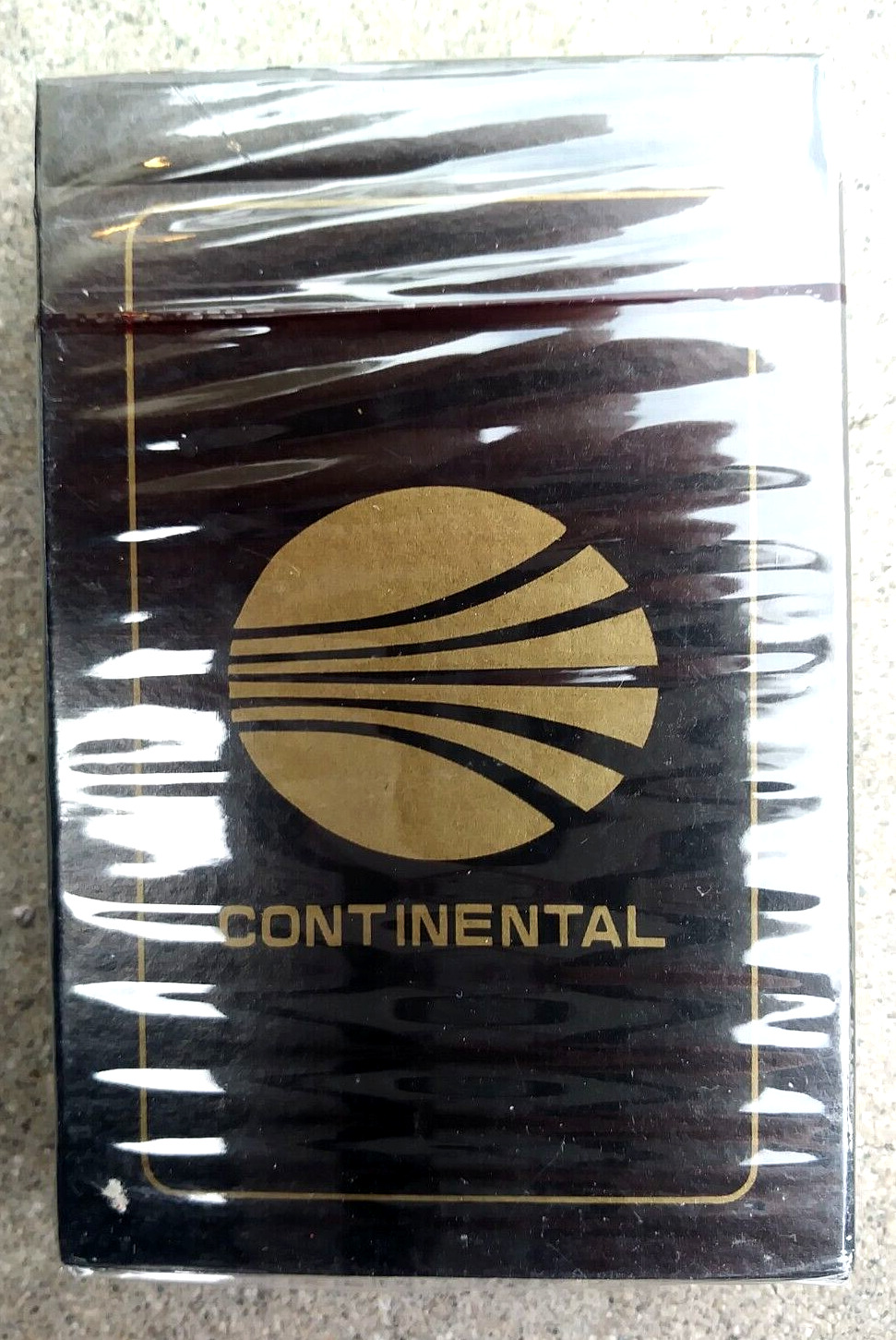 Vintage Continental Airlines Playing Cards, Black and Gold Meatball Logo, Sealed