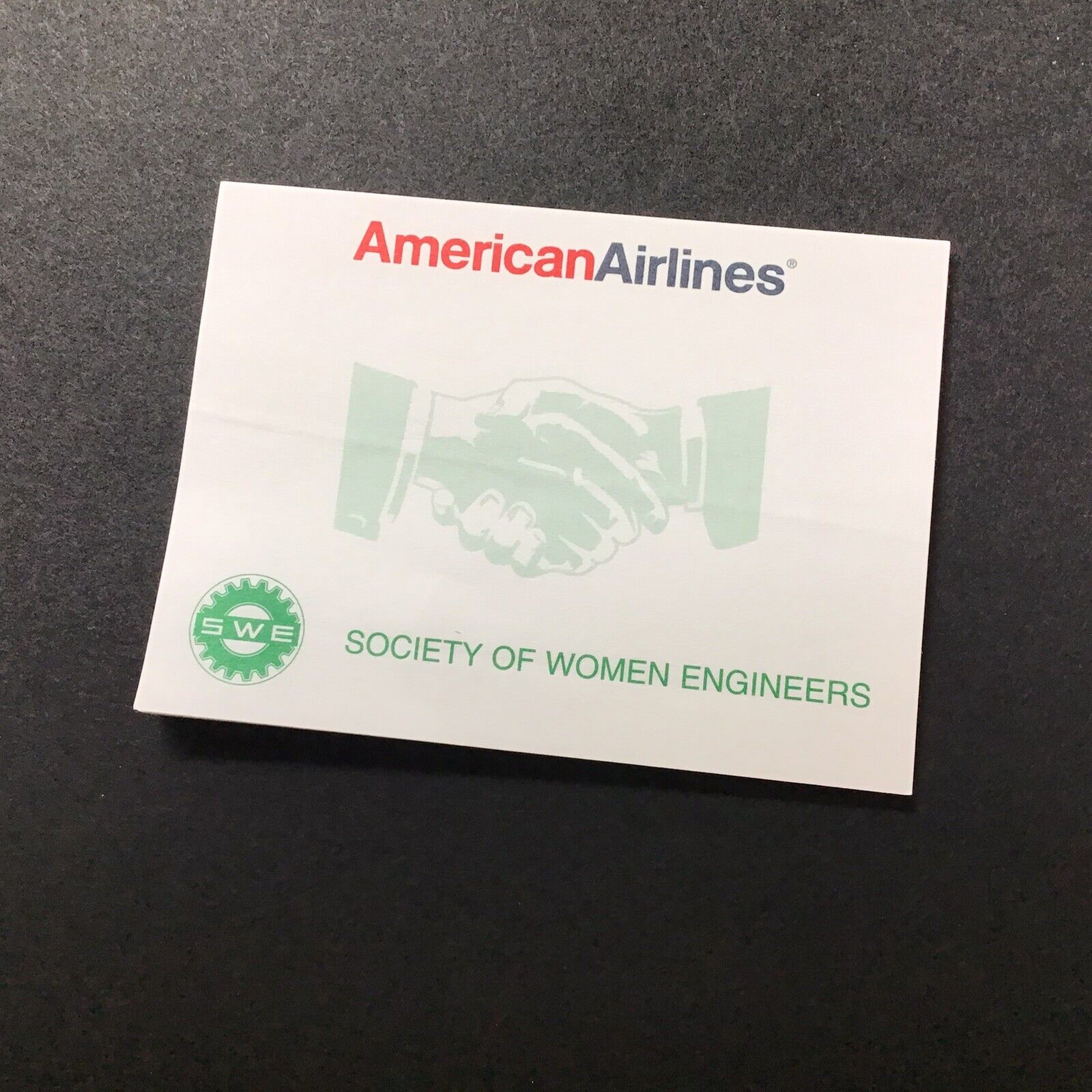American Airlines Post-It Notepad - SWE Society Of Women Engineers - Vintage AA