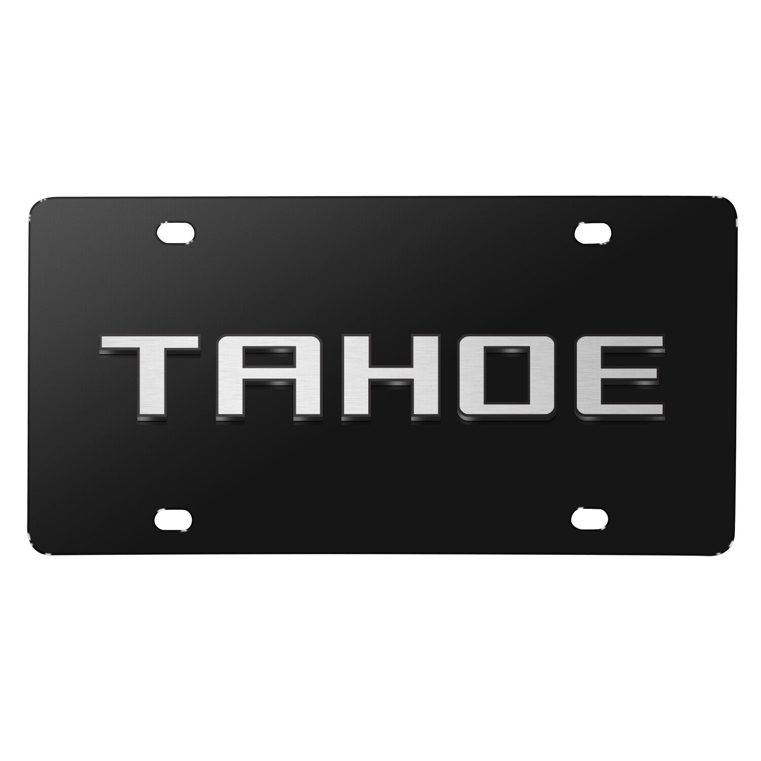 Chevrolet Tahoe 3D Nameplate Black Stainless Steel License Plate