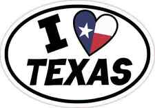 5x3.5 Oval I Love Texas Sticker State Flag Car Truck Bumper Cup Tumbler Stickers picture