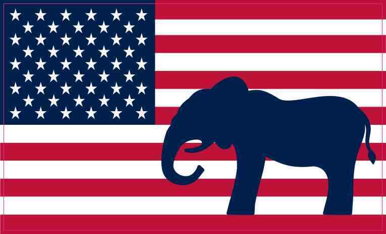 5 x 3 Republican Elephant American Flag Magnet Car Truck Vehicle Magnetic Sign