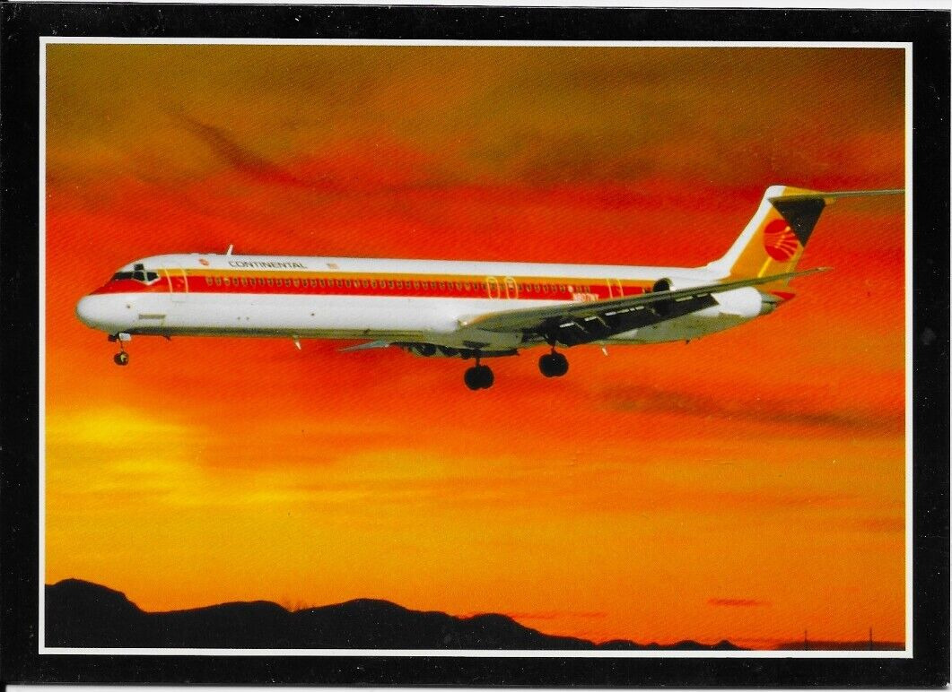 Continental Airlines Postcard Greeting Card DC-9 Fold-Open  Blank Inside