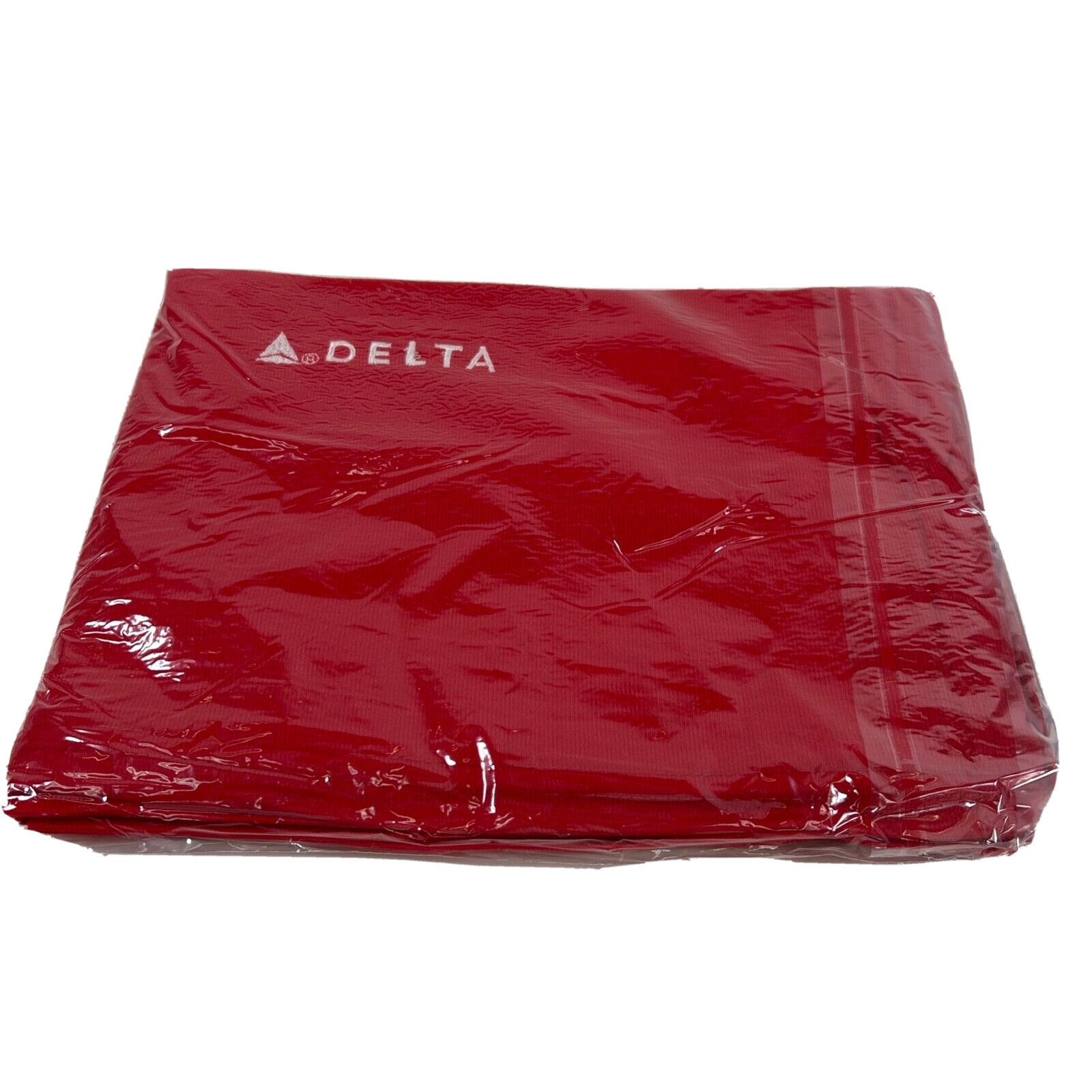NEW Delta Airlines Embroidered Logo Lap Blanket Red Flight Trip Throw Airplane