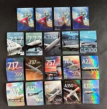 19 Delta Airline Airplane Trading Cards Airbus Boeing MD88 & Rare Holograms picture