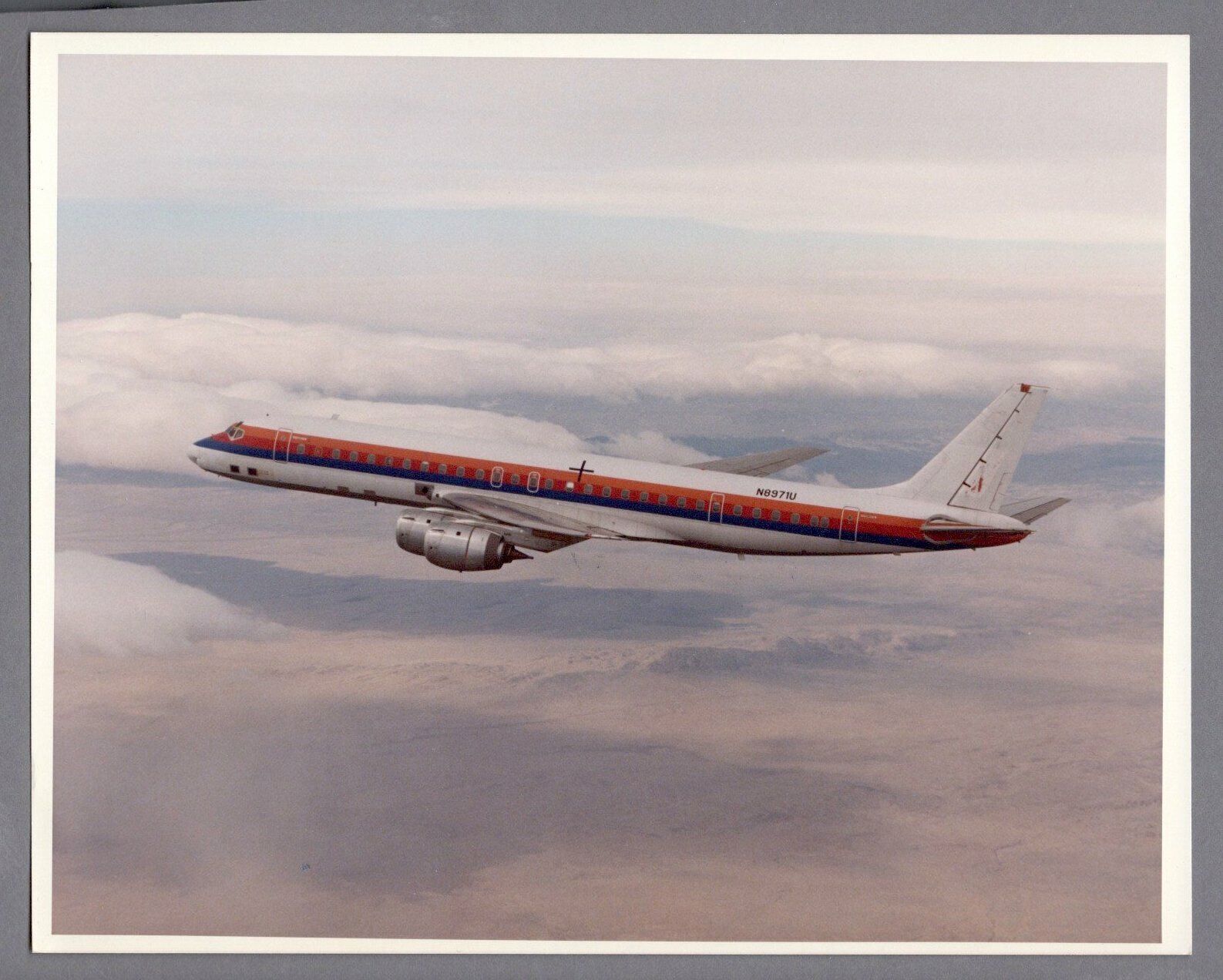 UNITED AIRLINES DOUGLAS DC-8 70 SERIES LARGE VINTAGE MANUFACTURERS PHOTO